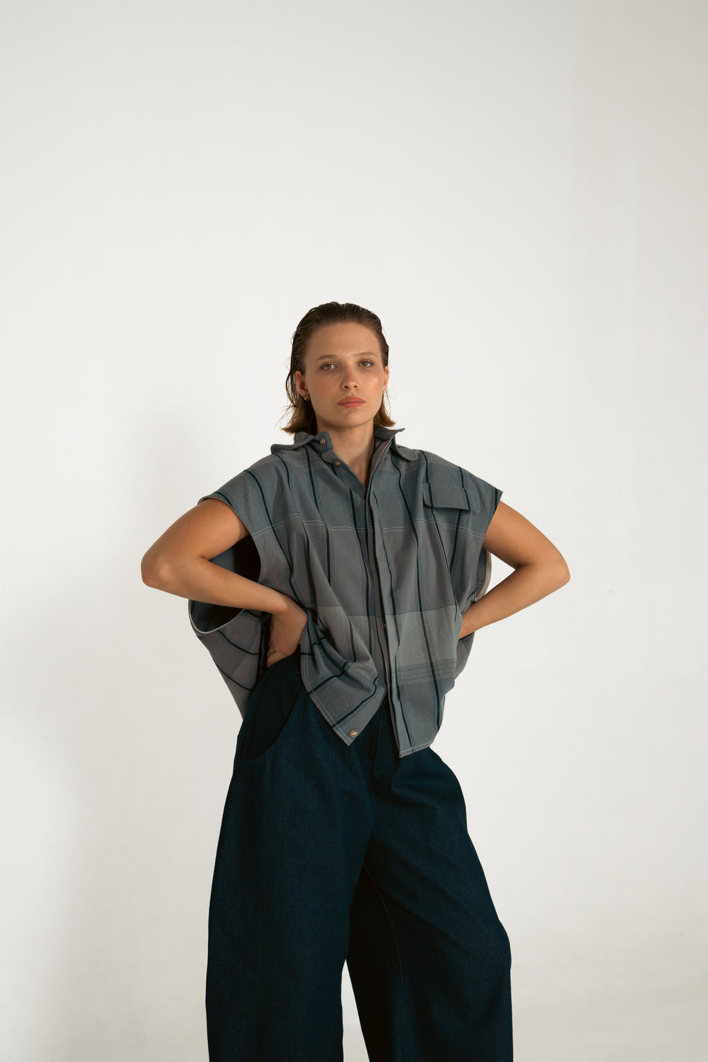 Chemise sans manches A rayure Brume Lunaire