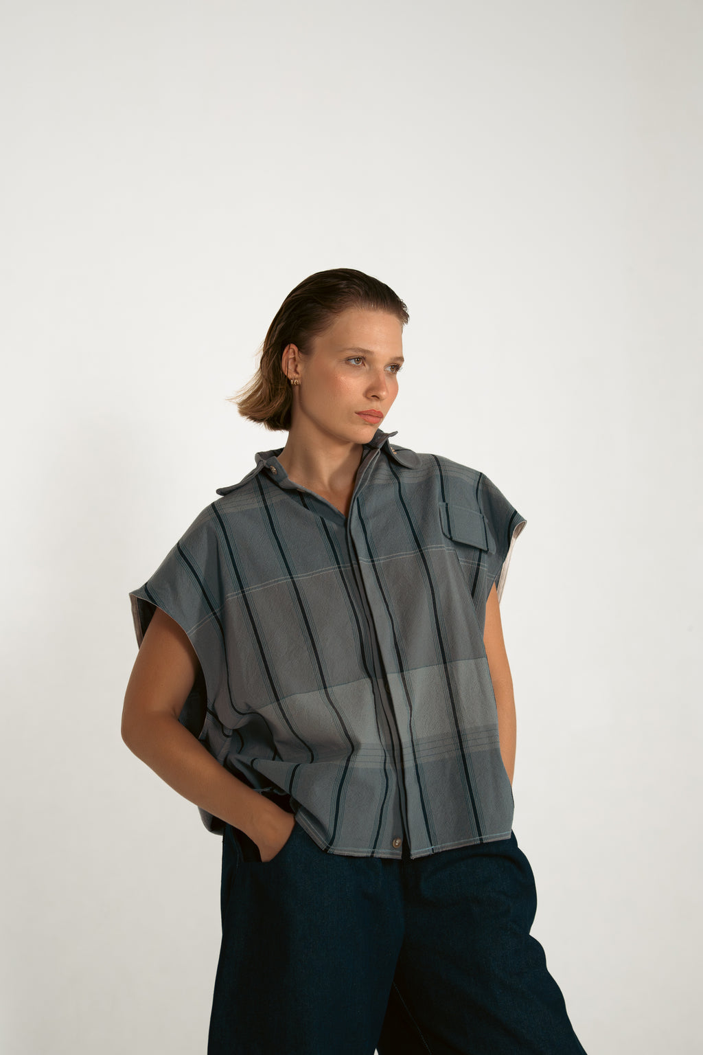 Chemise sans manches A rayure Brume Lunaire
