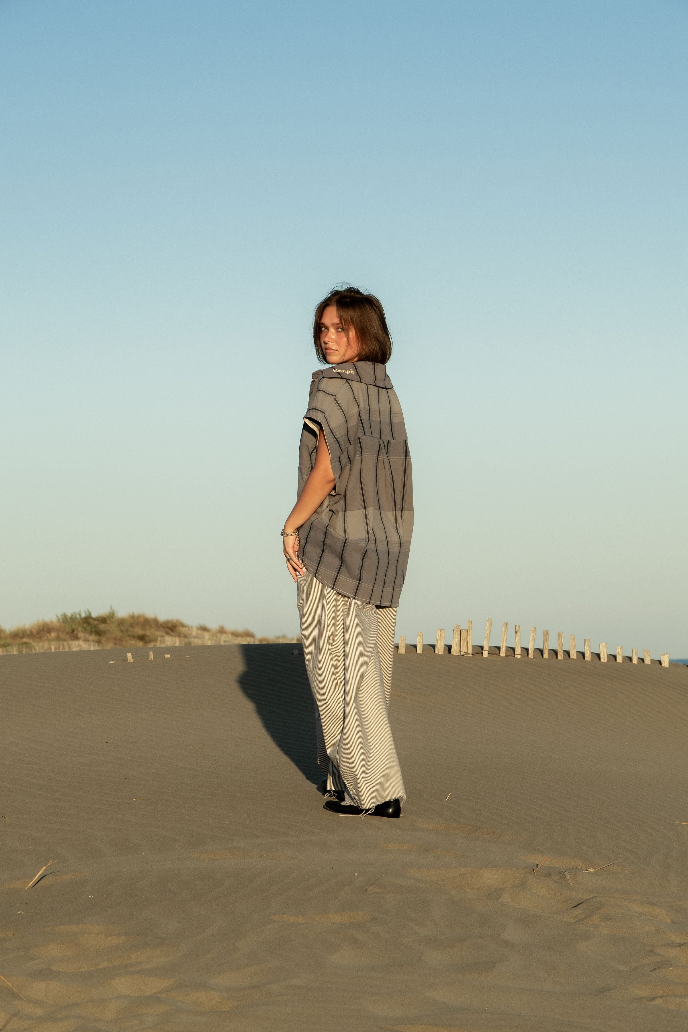 Chemise sans manches A rayure Brume Lunaire
