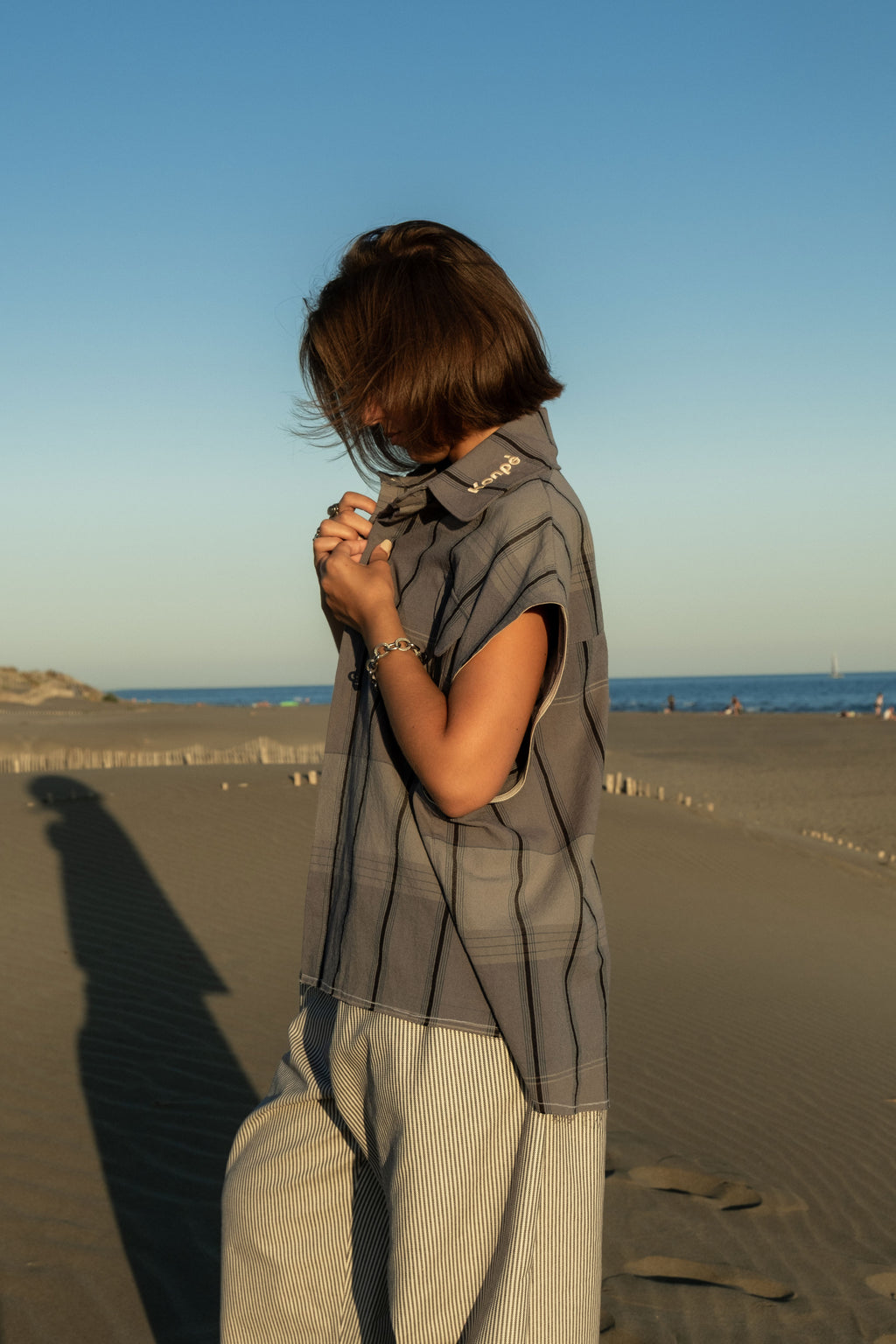 Chemise sans manches A rayure Brume Lunaire